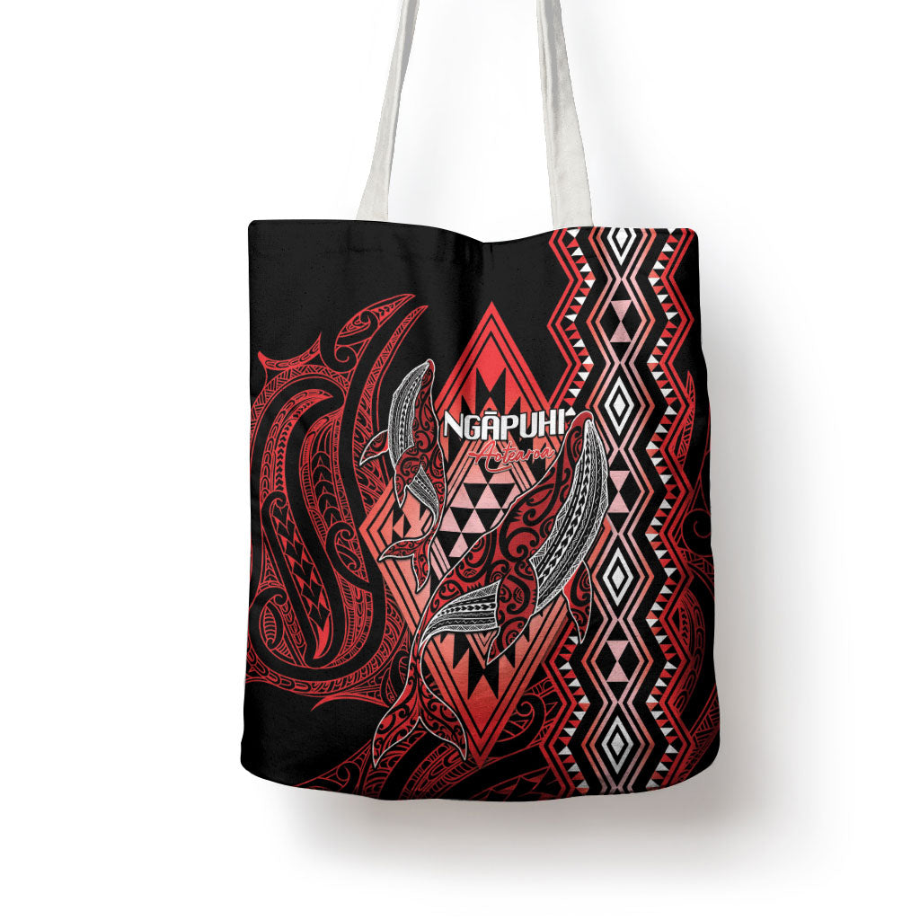Aotearoa Iwi Ngapuhi Tote Bag NZ Maori Humpback Whale Taniko Motifs