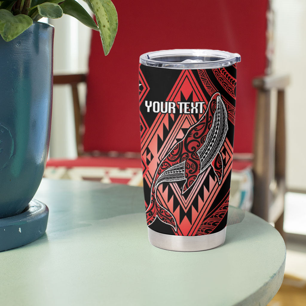 Aotearoa Iwi Ngapuhi Personalised Tumbler Cup NZ Maori Humpback Whale Taniko Motifs