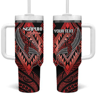 Aotearoa Iwi Ngapuhi Personalised Tumbler With Handle NZ Maori Humpback Whale Taniko Motifs