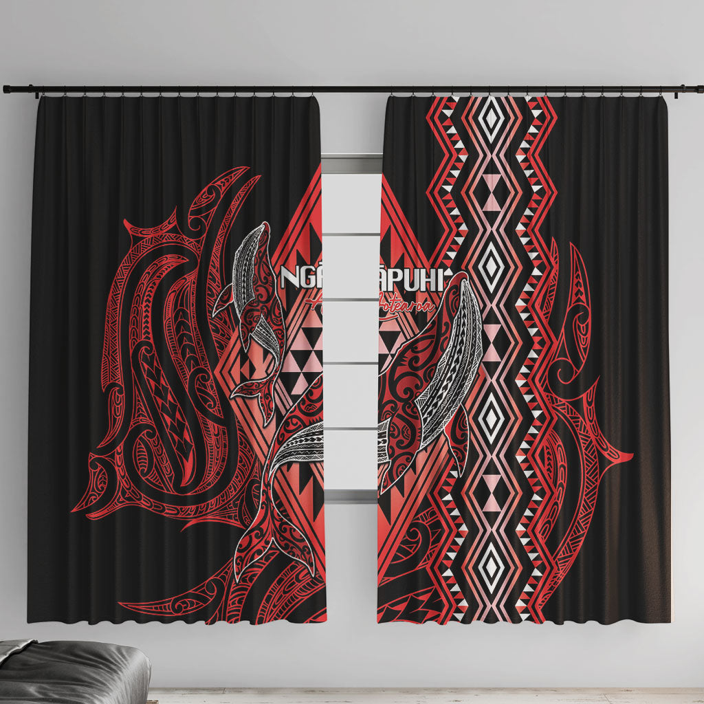Aotearoa Iwi Ngapuhi Window Curtain NZ Maori Humpback Whale Taniko Motifs