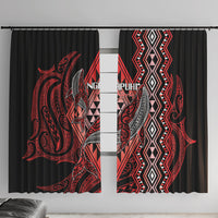 Aotearoa Iwi Ngapuhi Window Curtain NZ Maori Humpback Whale Taniko Motifs