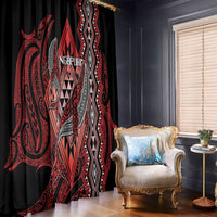 Aotearoa Iwi Ngapuhi Window Curtain NZ Maori Humpback Whale Taniko Motifs