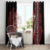 Aotearoa Iwi Ngapuhi Window Curtain NZ Maori Humpback Whale Taniko Motifs