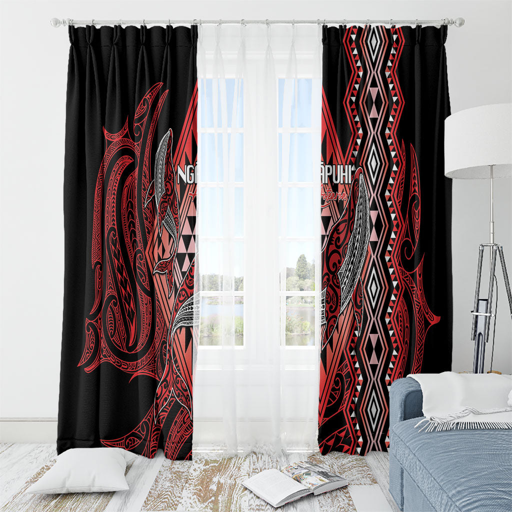 Aotearoa Iwi Ngapuhi Window Curtain NZ Maori Humpback Whale Taniko Motifs