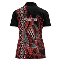Aotearoa Iwi Ngapuhi Personalised Women Polo Shirt NZ Maori Humpback Whale Taniko Motifs