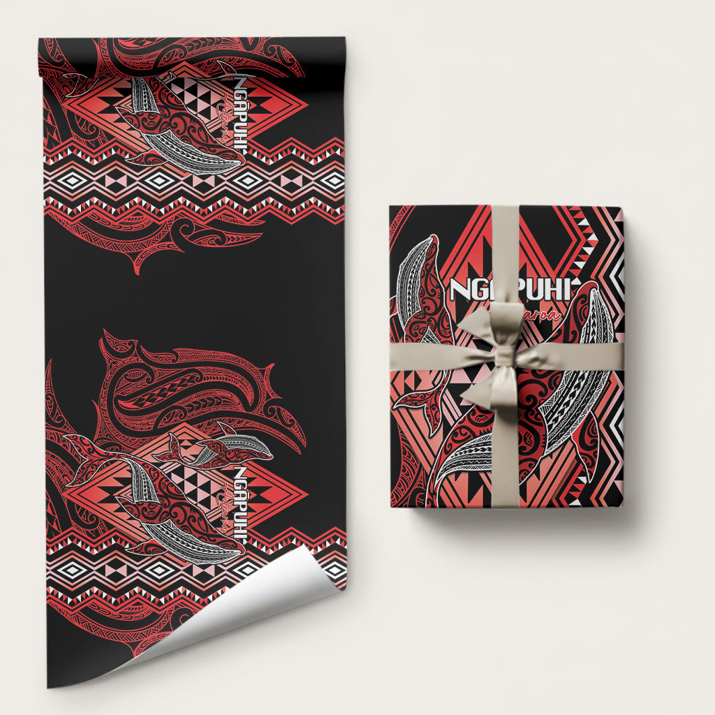 Aotearoa Iwi Ngapuhi Wrapping Paper NZ Maori Humpback Whale Taniko Motifs