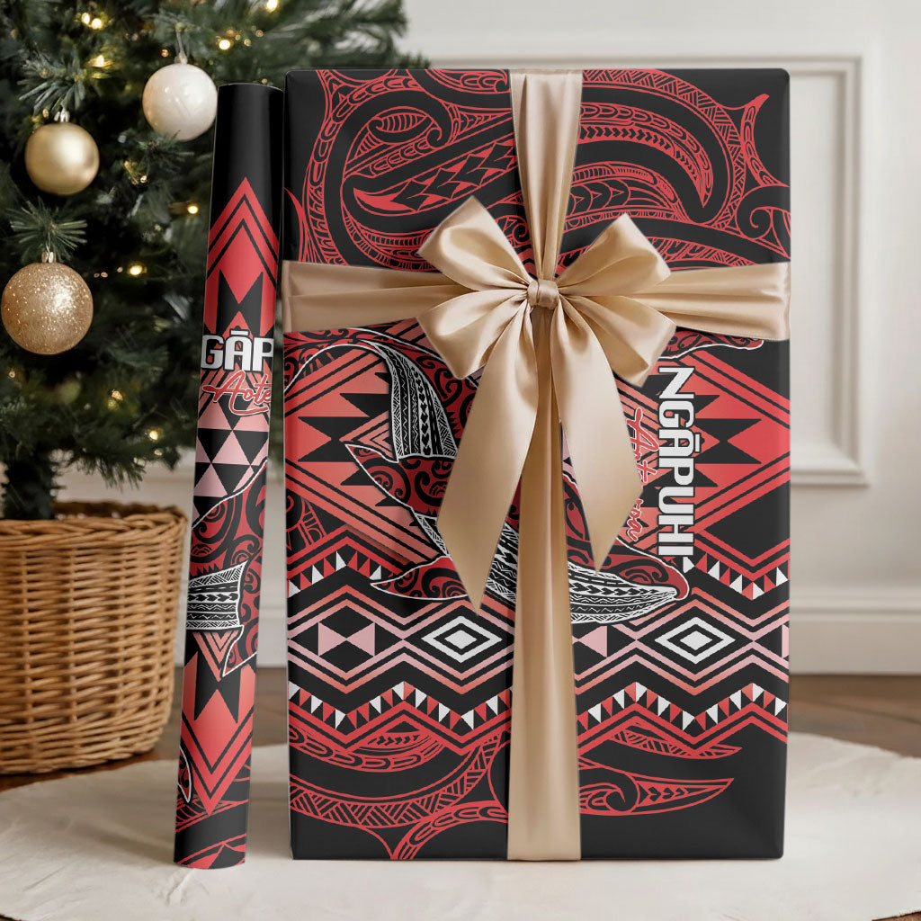 Aotearoa Iwi Ngapuhi Wrapping Paper NZ Maori Humpback Whale Taniko Motifs