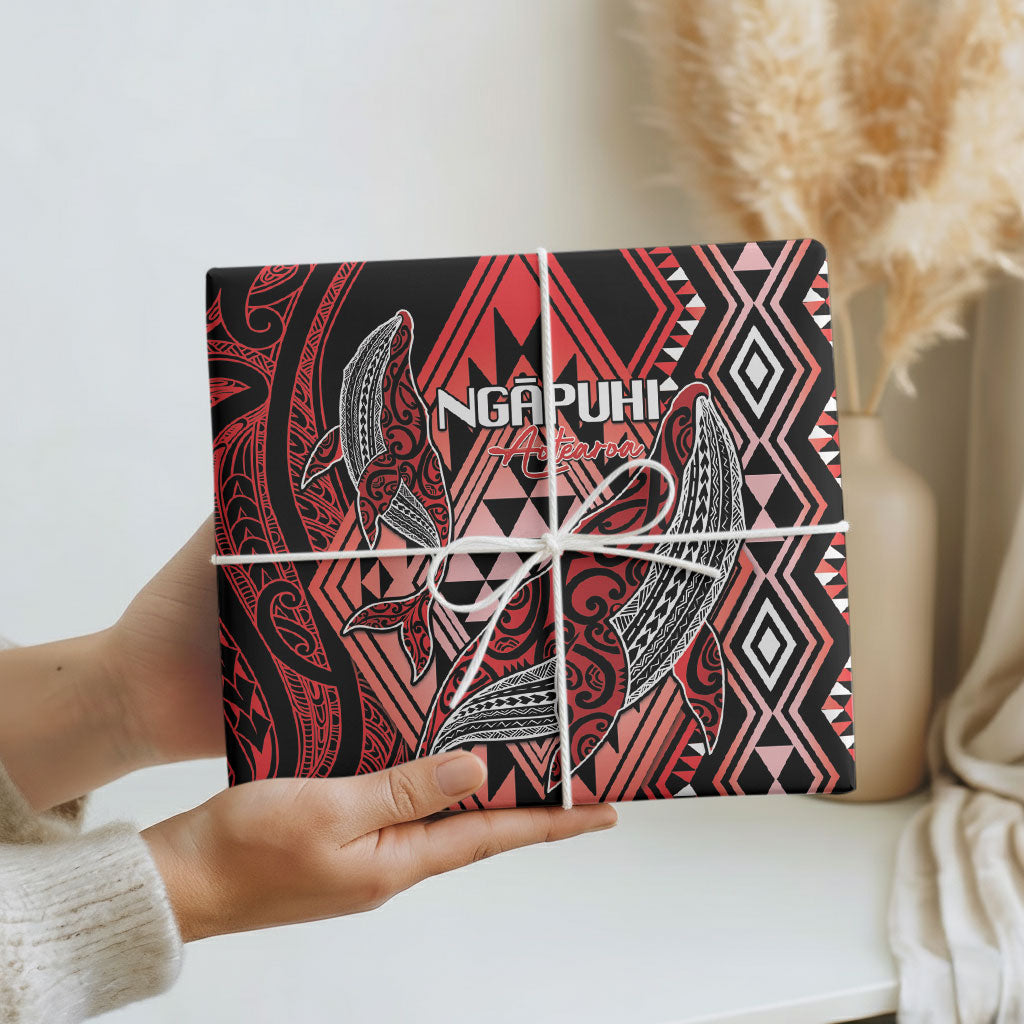 Aotearoa Iwi Ngapuhi Wrapping Paper NZ Maori Humpback Whale Taniko Motifs