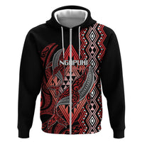 Aotearoa Iwi Ngapuhi Personalised Zip Hoodie NZ Maori Humpback Whale Taniko Motifs