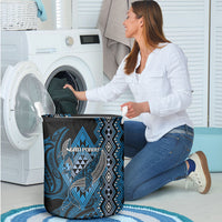 Aotearoa Iwi Ngati Porou Laundry Basket NZ Maori Humpback Whale Taniko Motifs