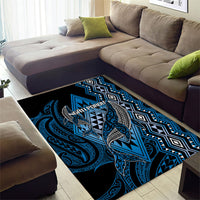 Aotearoa Iwi Ngati Porou Area Rug NZ Maori Humpback Whale Taniko Motifs
