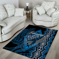 Aotearoa Iwi Ngati Porou Area Rug NZ Maori Humpback Whale Taniko Motifs