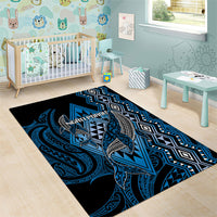 Aotearoa Iwi Ngati Porou Area Rug NZ Maori Humpback Whale Taniko Motifs