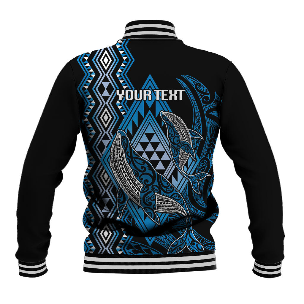 Aotearoa Iwi Ngati Porou Personalised Baseball Jacket NZ Maori Humpback Whale Taniko Motifs