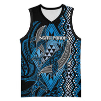 Aotearoa Iwi Ngati Porou Personalised Basketball Jersey NZ Maori Humpback Whale Taniko Motifs