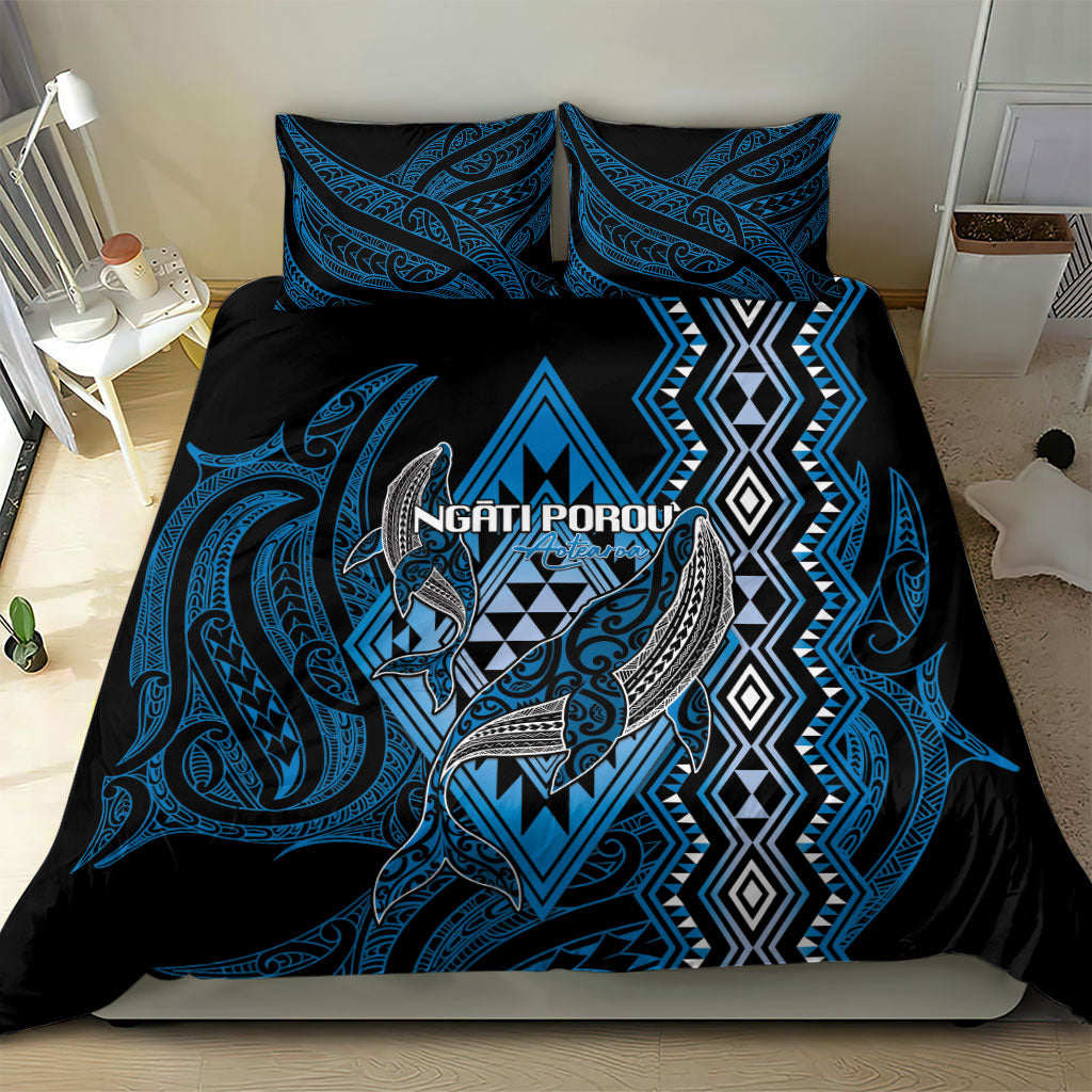 Aotearoa Iwi Ngati Porou Bedding Set NZ Maori Humpback Whale Taniko Motifs