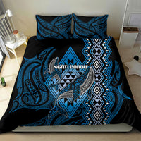 Aotearoa Iwi Ngati Porou Bedding Set NZ Maori Humpback Whale Taniko Motifs