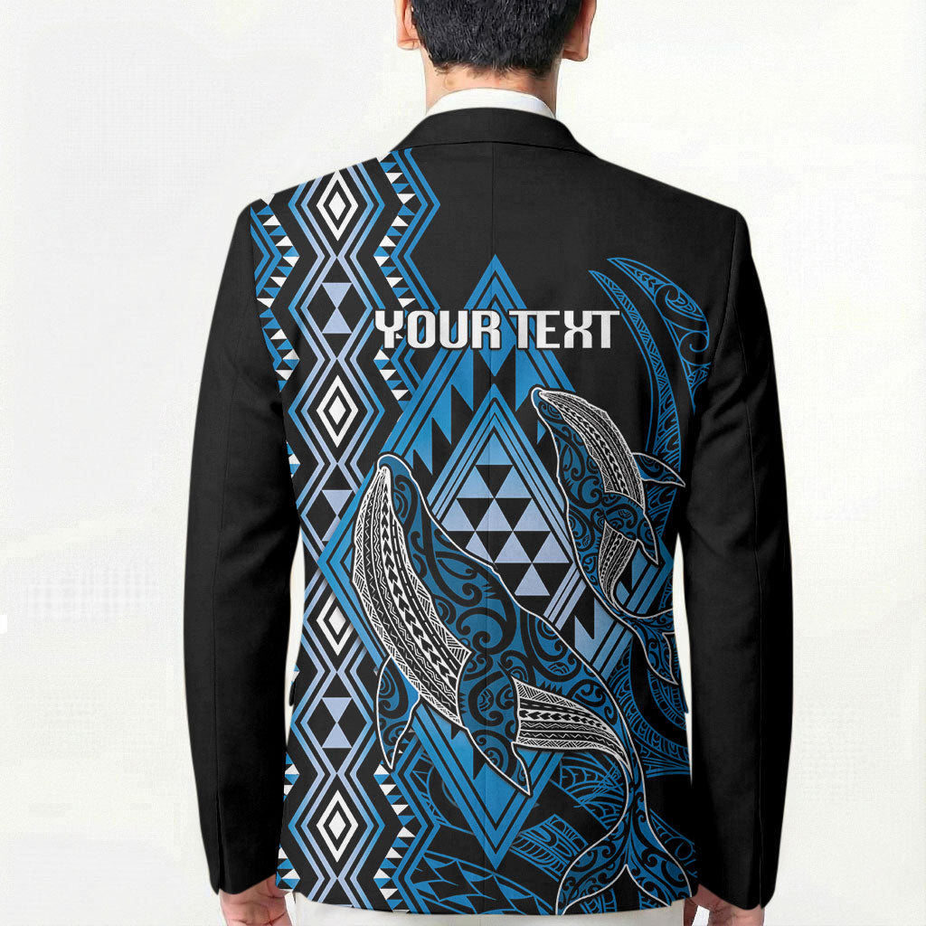 Aotearoa Iwi Ngati Porou Personalised Blazer NZ Maori Humpback Whale Taniko Motifs