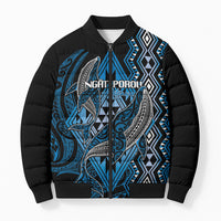 Aotearoa Iwi Ngati Porou Personalised Bomber Puffer Jacket NZ Maori Humpback Whale Taniko Motifs