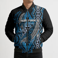 Aotearoa Iwi Ngati Porou Personalised Bomber Puffer Jacket NZ Maori Humpback Whale Taniko Motifs