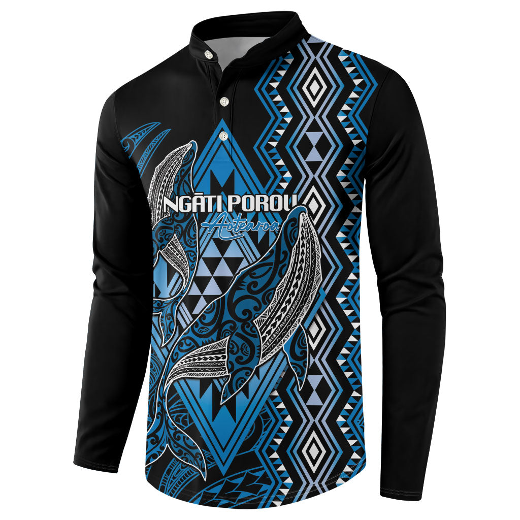 Aotearoa Iwi Ngati Porou Personalised Button Sweatshirt NZ Maori Humpback Whale Taniko Motifs
