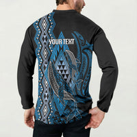 Aotearoa Iwi Ngati Porou Personalised Button Sweatshirt NZ Maori Humpback Whale Taniko Motifs