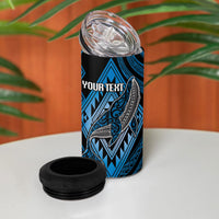 Aotearoa Iwi Ngati Porou Personalised 4 in 1 Can Cooler Tumbler NZ Maori Humpback Whale Taniko Motifs