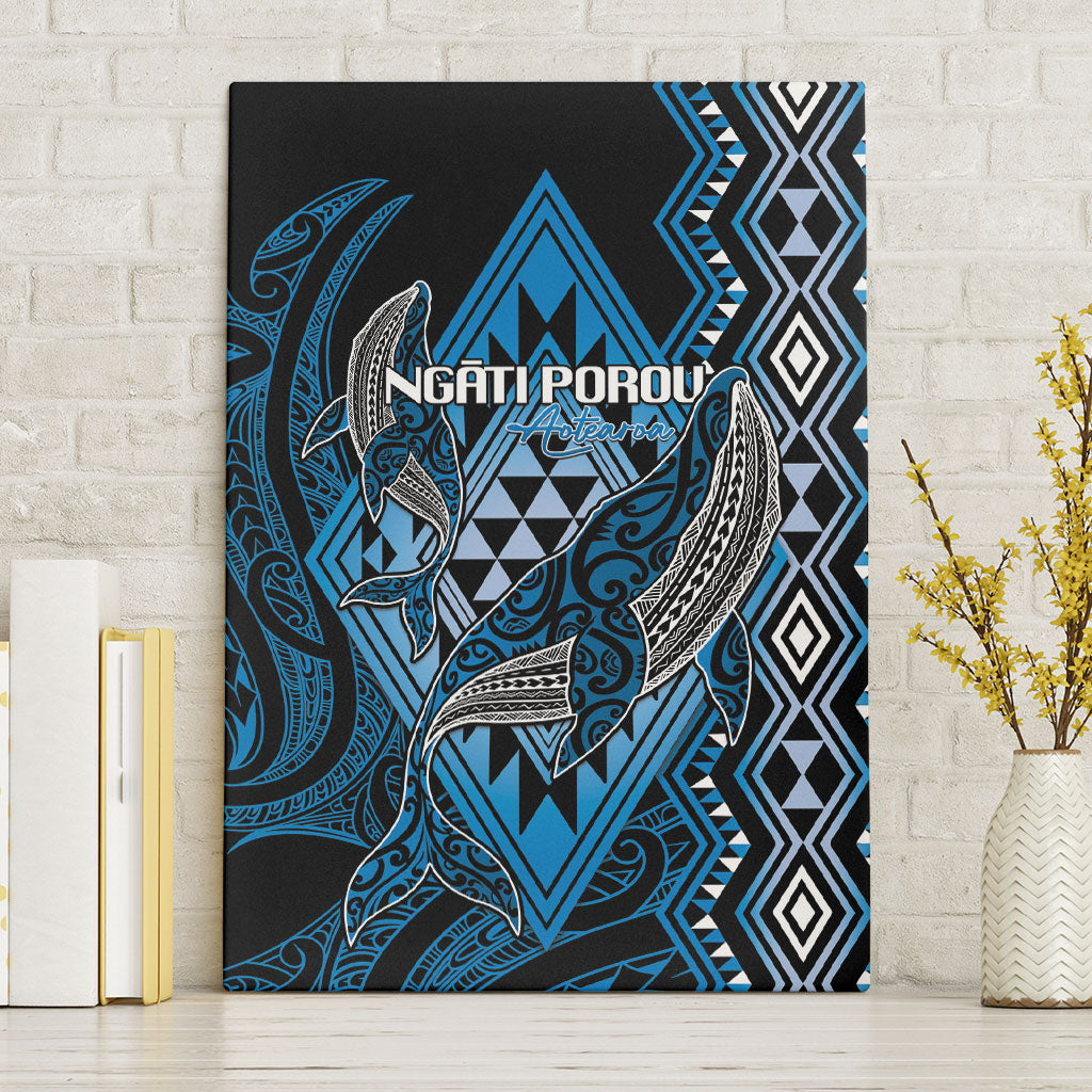 Aotearoa Iwi Ngati Porou Canvas Wall Art NZ Maori Humpback Whale Taniko Motifs