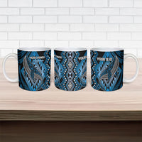 Aotearoa Iwi Ngati Porou Personalised Ceramic Mug NZ Maori Humpback Whale Taniko Motifs
