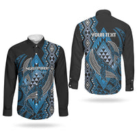 Aotearoa Iwi Ngati Porou Personalised Couples Matching Summer Maxi Dress and Long Sleeve Button Shirt NZ Maori Humpback Whale Taniko Motifs