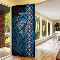 Aotearoa Iwi Ngati Porou Personalised Door Cover NZ Maori Humpback Whale Taniko Motifs