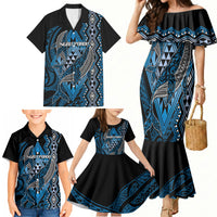 Aotearoa Iwi Ngati Porou Personalised Family Matching Mermaid Dress and Hawaiian Shirt NZ Maori Humpback Whale Taniko Motifs
