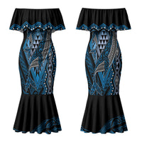 Aotearoa Iwi Ngati Porou Personalised Family Matching Mermaid Dress and Hawaiian Shirt NZ Maori Humpback Whale Taniko Motifs