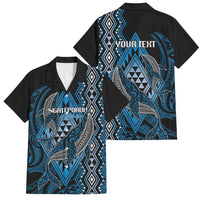 Aotearoa Iwi Ngati Porou Personalised Family Matching Off Shoulder Maxi Dress and Hawaiian Shirt NZ Maori Humpback Whale Taniko Motifs