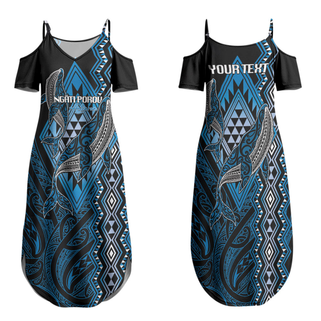 Aotearoa Iwi Ngati Porou Personalised Family Matching Summer Maxi Dress and Hawaiian Shirt NZ Maori Humpback Whale Taniko Motifs