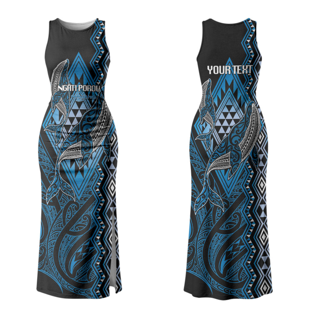 Aotearoa Iwi Ngati Porou Personalised Family Matching Tank Maxi Dress and Hawaiian Shirt NZ Maori Humpback Whale Taniko Motifs