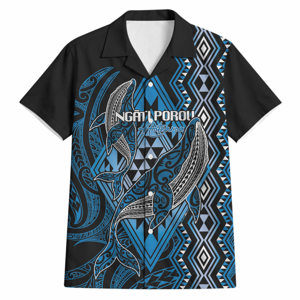 Aotearoa Iwi Ngati Porou Personalised Hawaiian Shirt NZ Maori Humpback Whale Taniko Motifs