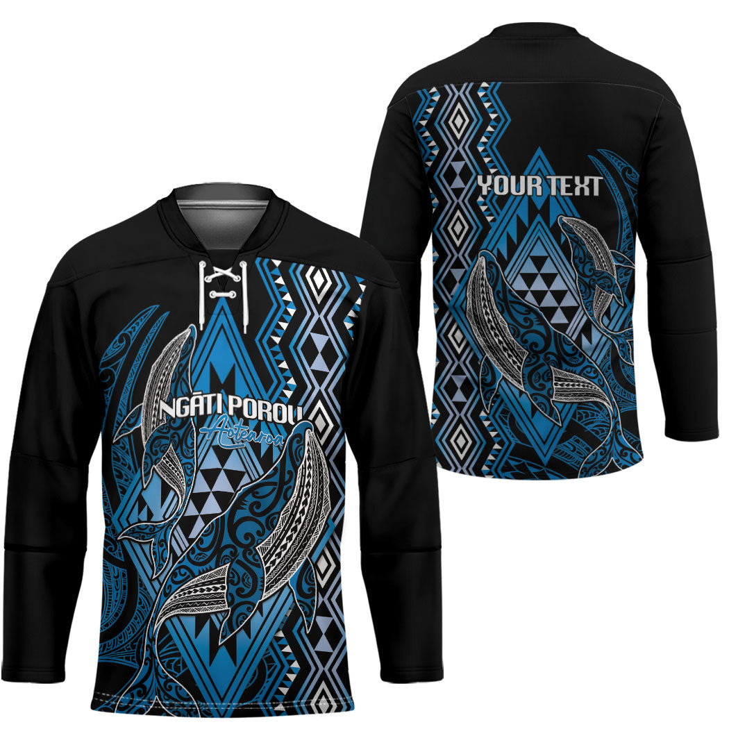 Aotearoa Iwi Ngati Porou Personalised Hockey Jersey NZ Maori Humpback Whale Taniko Motifs