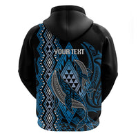 Aotearoa Iwi Ngati Porou Personalised Hoodie NZ Maori Humpback Whale Taniko Motifs