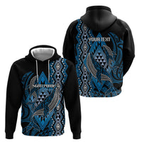 Aotearoa Iwi Ngati Porou Personalised Hoodie NZ Maori Humpback Whale Taniko Motifs