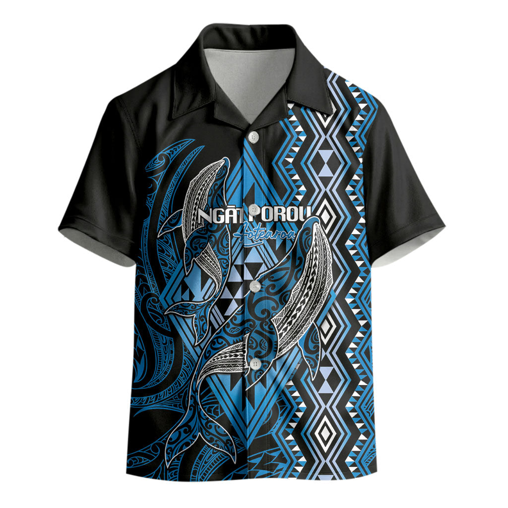 Aotearoa Iwi Ngati Porou Personalised Kid Hawaiian Shirt NZ Maori Humpback Whale Taniko Motifs