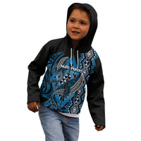 Aotearoa Iwi Ngati Porou Personalised Kid Hoodie NZ Maori Humpback Whale Taniko Motifs