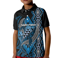 Aotearoa Iwi Ngati Porou Personalised Kid Polo Shirt NZ Maori Humpback Whale Taniko Motifs