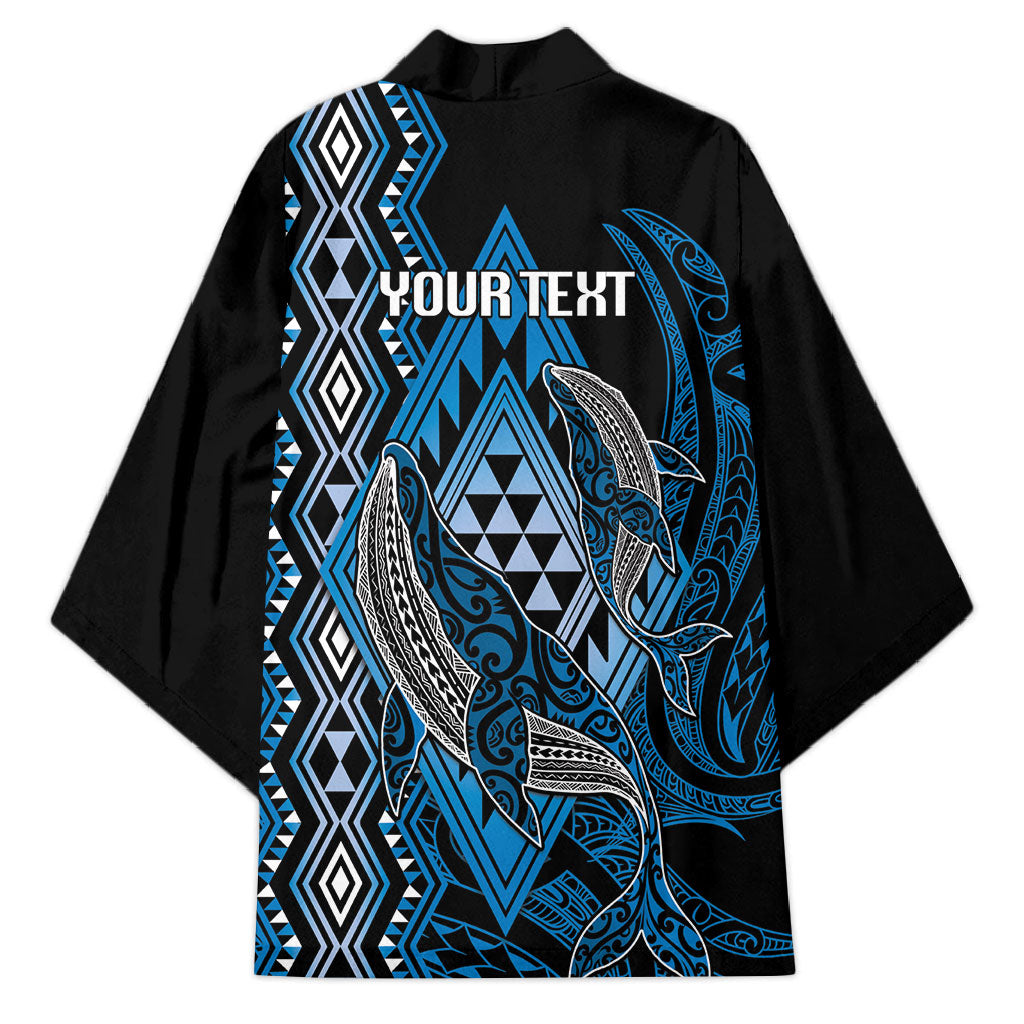 Aotearoa Iwi Ngati Porou Personalised Kimono NZ Maori Humpback Whale Taniko Motifs