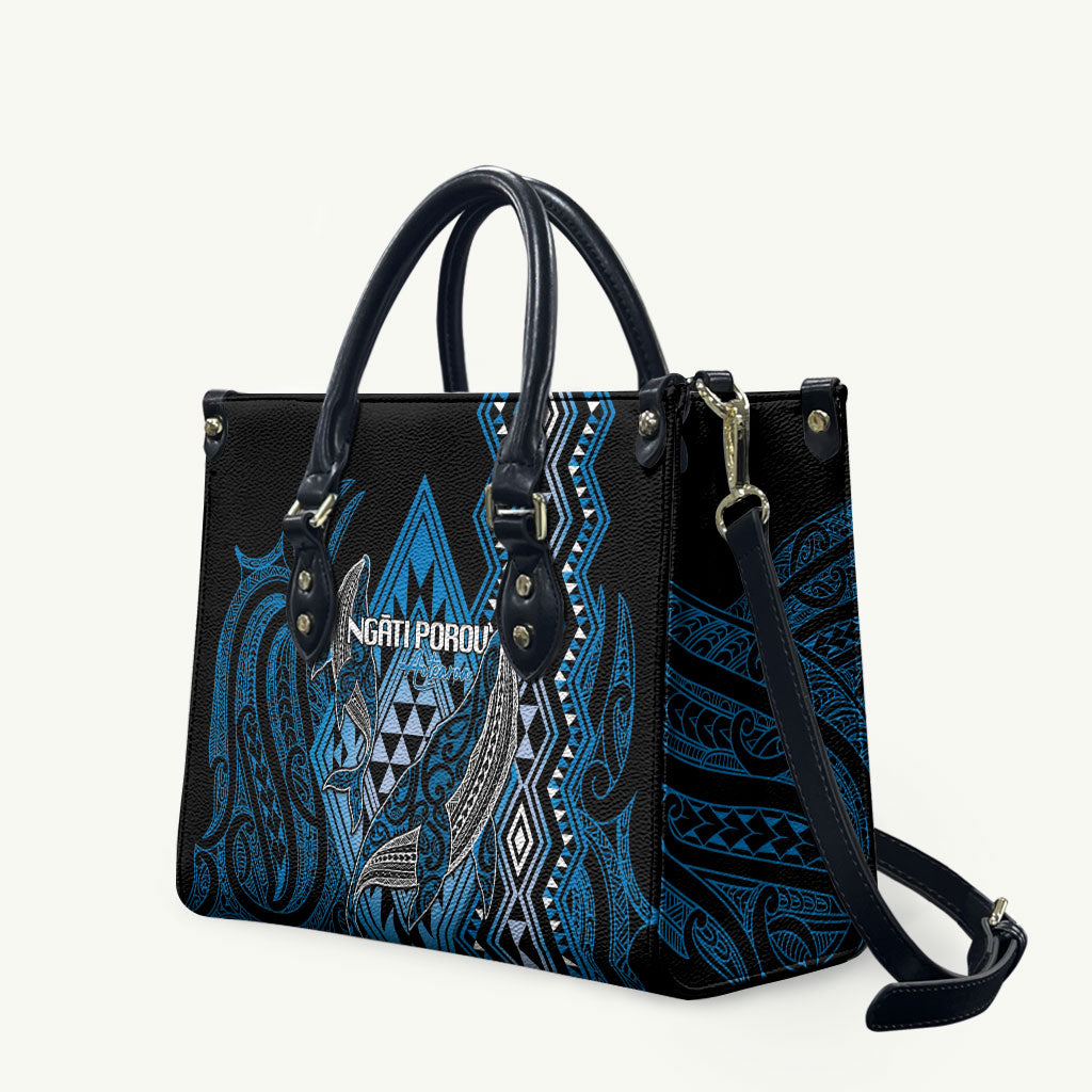 Aotearoa Iwi Ngati Porou Leather Bag NZ Maori Humpback Whale Taniko Motifs