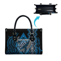 Aotearoa Iwi Ngati Porou Leather Bag NZ Maori Humpback Whale Taniko Motifs