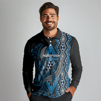 Aotearoa Iwi Ngati Porou Personalised Long Sleeve Polo Shirt NZ Maori Humpback Whale Taniko Motifs