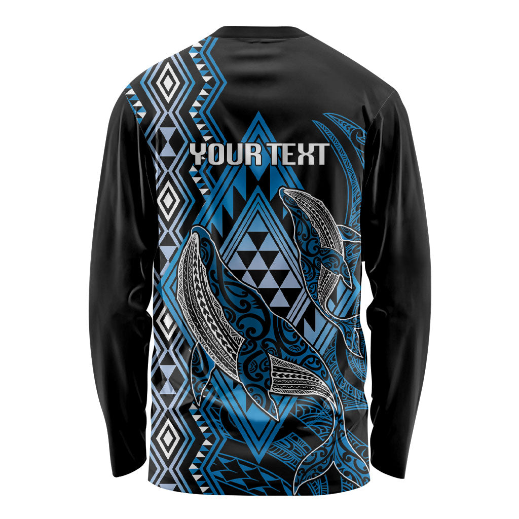 Aotearoa Iwi Ngati Porou Personalised Long Sleeve Shirt NZ Maori Humpback Whale Taniko Motifs