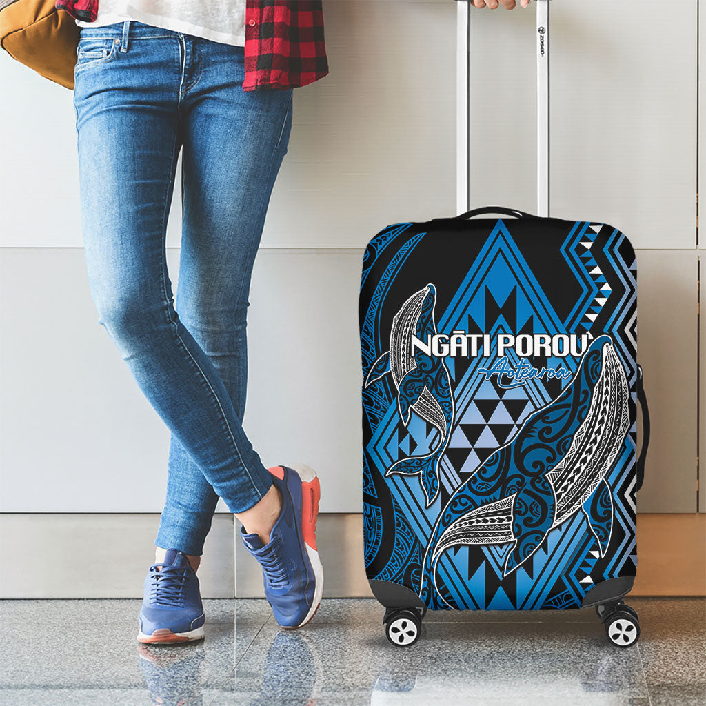 Aotearoa Iwi Ngati Porou Luggage Cover NZ Maori Humpback Whale Taniko Motifs