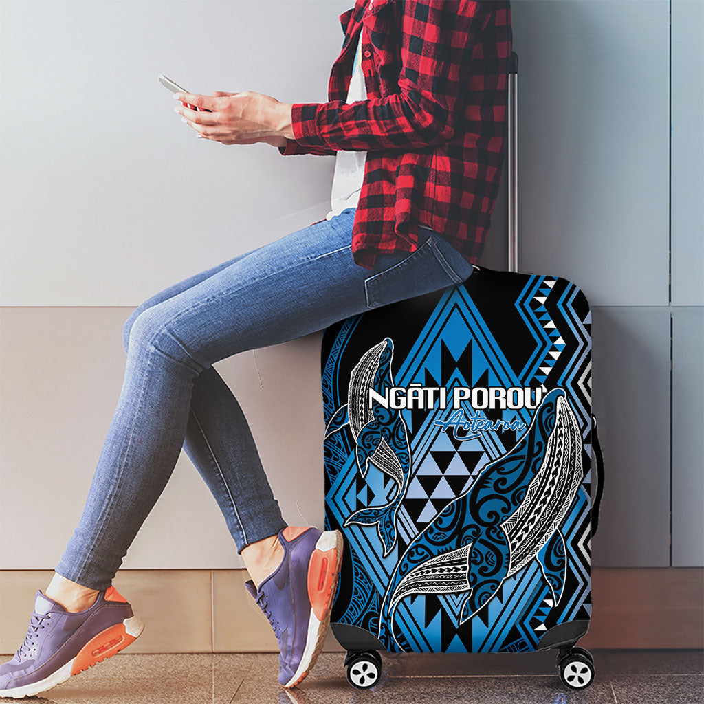Aotearoa Iwi Ngati Porou Luggage Cover NZ Maori Humpback Whale Taniko Motifs